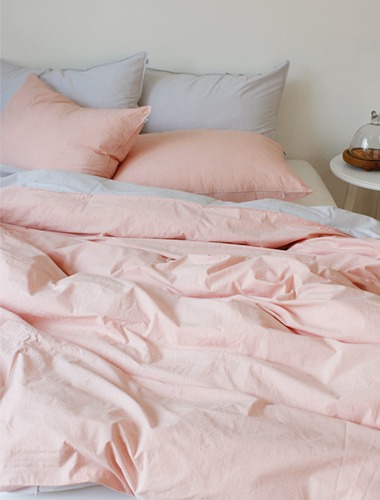 pink stripe two-way bedding set