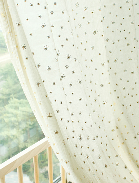 Twinkle little gold stars nature curtain