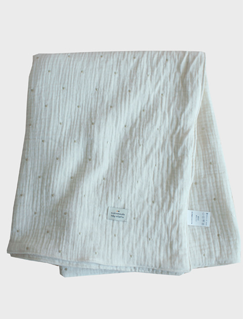 small dot mint blanket * 민트 땡땡이 6중지 자수 블랭킷