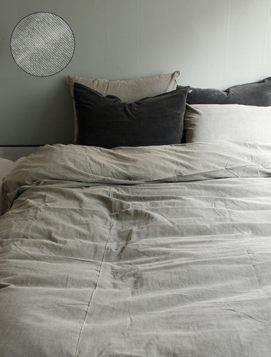 Warm , very warm winter bedding set _ cotton corduroy . gloomy grey (겨울코듀로이)
